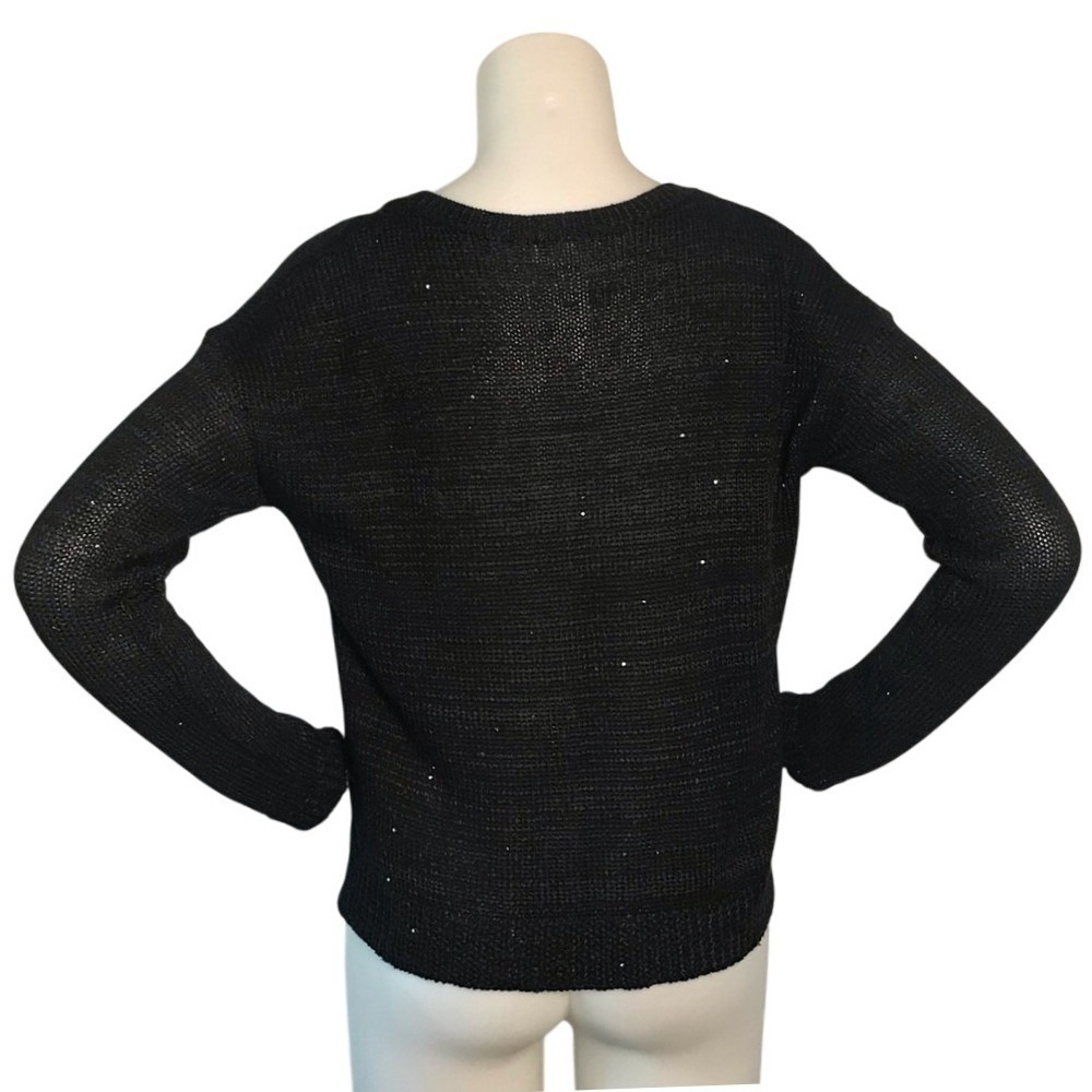 BANANA REPUBLIC BLACK SEQUIN KNIT SWEATER‎ - Picture 4 of 6